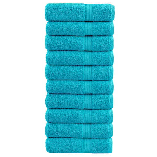 Handdoeken SOLUND 10 st 600 g/m² 50x100 cm turquoise