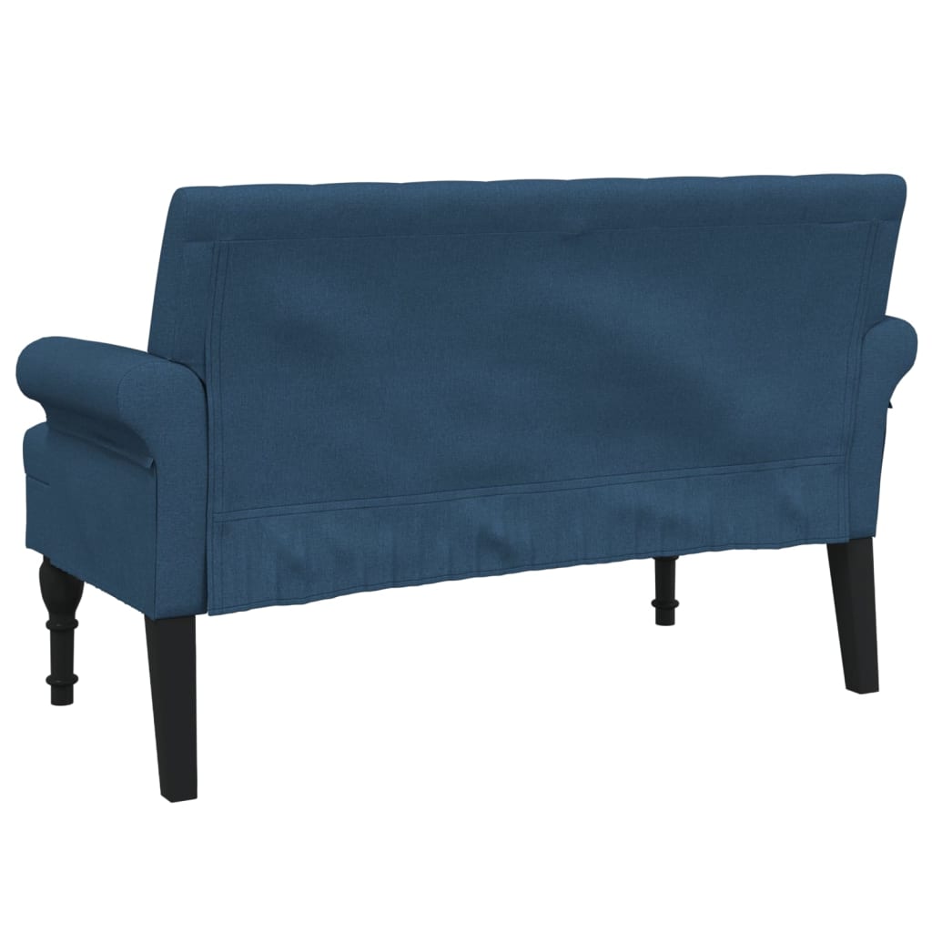 Bankje met rugleuning 120x62x75,5 cm stof blauw