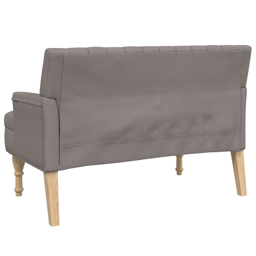 Bankje met kussens 113x64,5x75,5 cm stof taupe